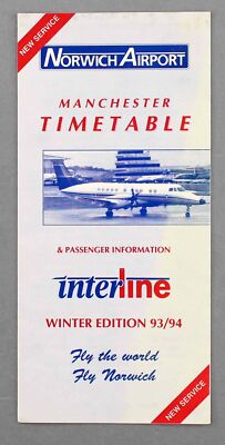 NORWICH AIRPORT INTERLINE MANCHESTER CONNECTIONS FAHRPLAN WINTER 1993/94