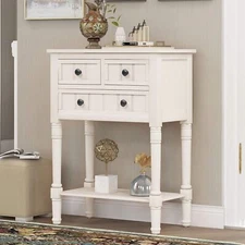 P PURLOVE Narrow Console Table, Farmhouse Entryway Table Slim Sofa Table