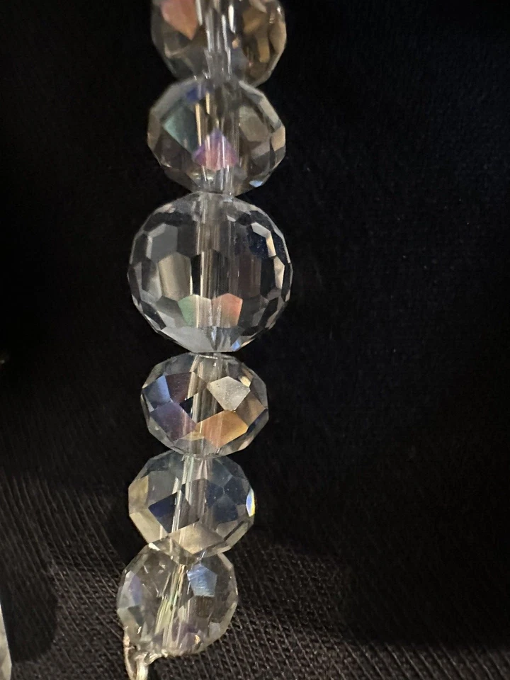 Lote de CINCO tiradores de ventilador de cristal de prisma facetado hecho a mano Foto 3 de 4