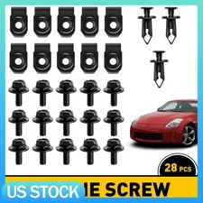 Car Engine Splash Shield Body Bolts Screw Nut Fender Bumper Clip Rivet 28pcs/set