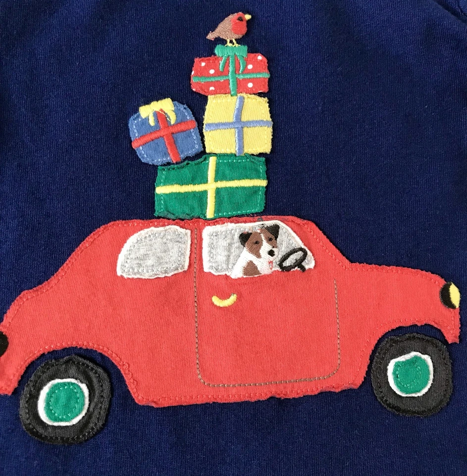 Top con apliques para coche y perro Mini Boden 0-3 meses precio minorista $25 $18,75 nuevo con etiquetas Foto 2 de 4