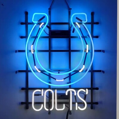 Indianapolis Colts Beer Neon Sign 24x20 Lamp Home Bar Sport Pub Store Wall Decor