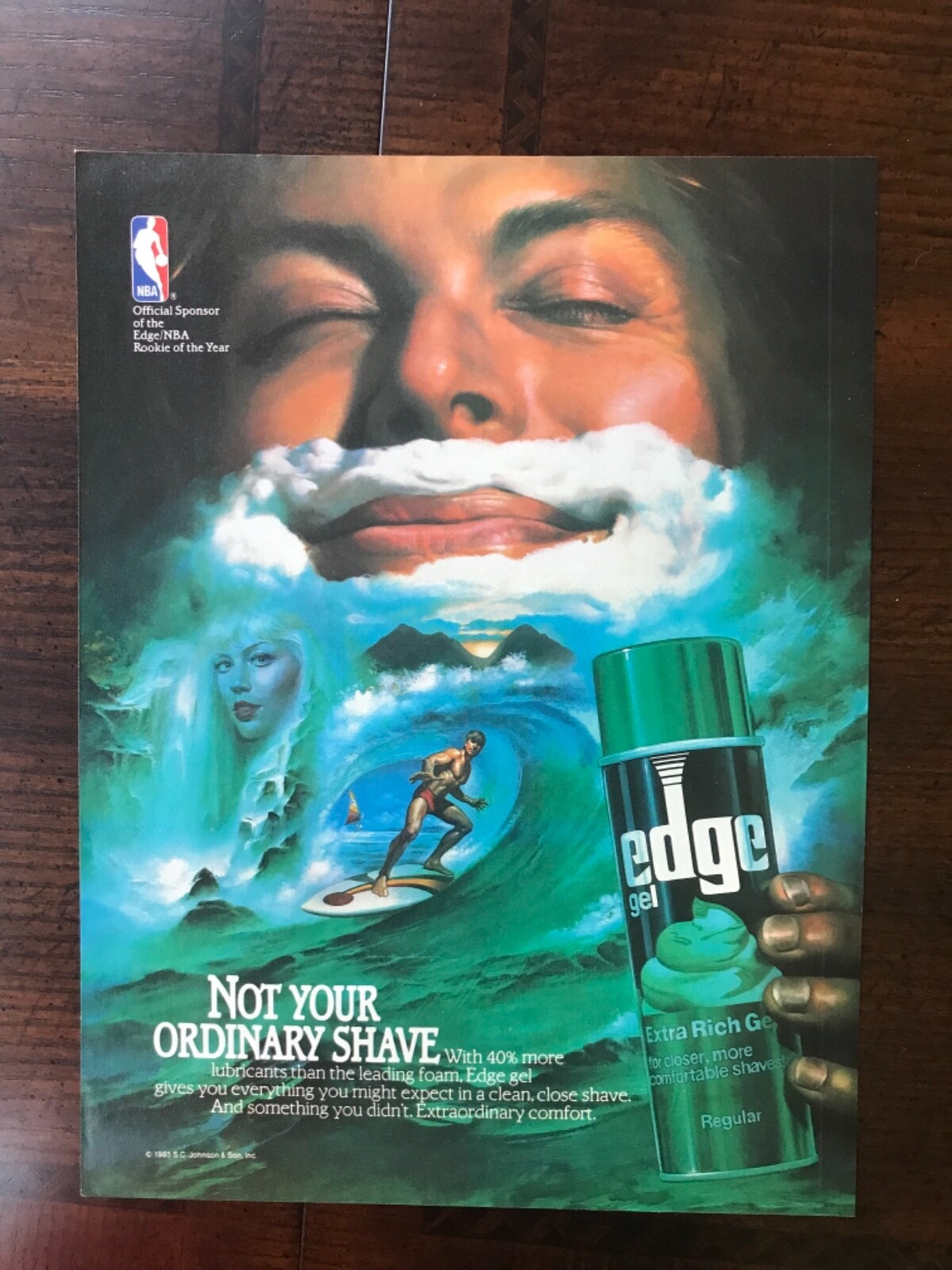 1985 vintage original original ad Edge Extra Rich Shaving Cream Gel