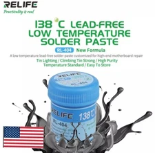 Relife Solder Paste, RL-404 138°C low temp, lead free 40 gram