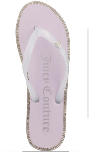 Juicy Couture Women's Size 6M Flip Flops Thong Sandals ‘Sparks’ Clear Iridescent - Picture 4 of 5