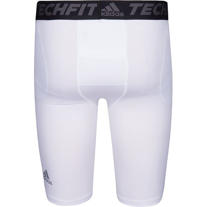 NWT MEN'S ADIDAS TECHFIT COMPRESSION SHORTS POCKET GIRDLE FOOTBALL WHITE  XL