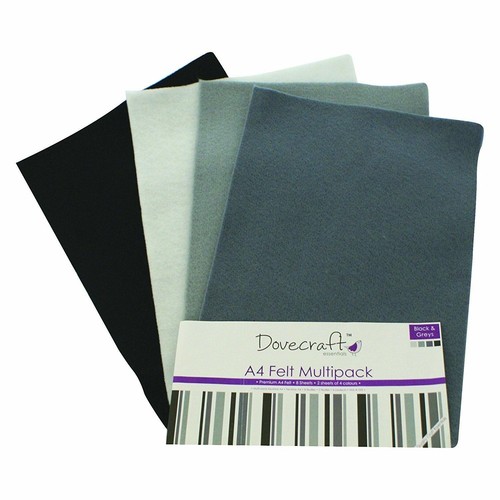 Paquetes de hojas de fieltro A4 Dovecraft de tela artesanal de colores y tonos mezclados surtidos - Imagen 3 de 14