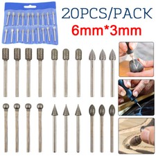 20x HSS Routing Router Grinding Bit Burr Speed Kit For Rotary Dremel Cutter Tool