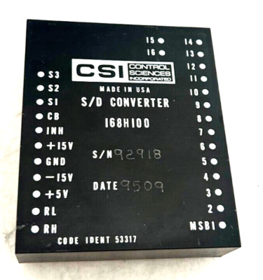 CSI CONTROL SCIENCES INCORPORATED S/D CONVERTER 168H100 New/Nos