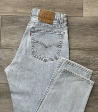 Vtg 90  s USA Made Levi  s 550 Relaxed Fit Tapered Light Wash Jeans 32x33 Actual