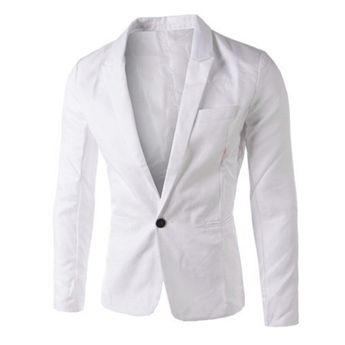 Business Coat Formal Coat Suit Jacket Men Blazer Tops Slim Fit Casual One Button - Picture 11 of 30