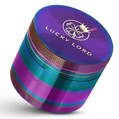 Lucky Lord Spice Herb Tobacco Grinder 4 Inch 4 Piece Crusher Aluminum  Grinder
