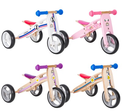 triciclo de madera 2 en 1