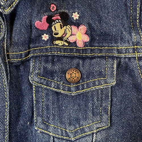 Original Mickey Disney Minnie Mouse Blue Jean Jacket Kids 5T - Picture 2 of 5