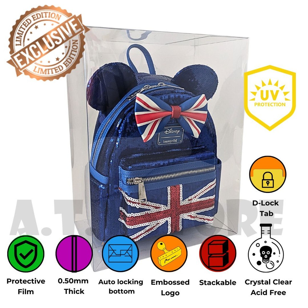 ATV Protectors Cases Display Cases UV 0.50mm For Loungefly Bags (Standard)