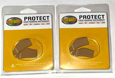2 Pair (4 sleeves) Ear Gear Mini Cordless Hearing Aid Protection Sleeves (Beige)
