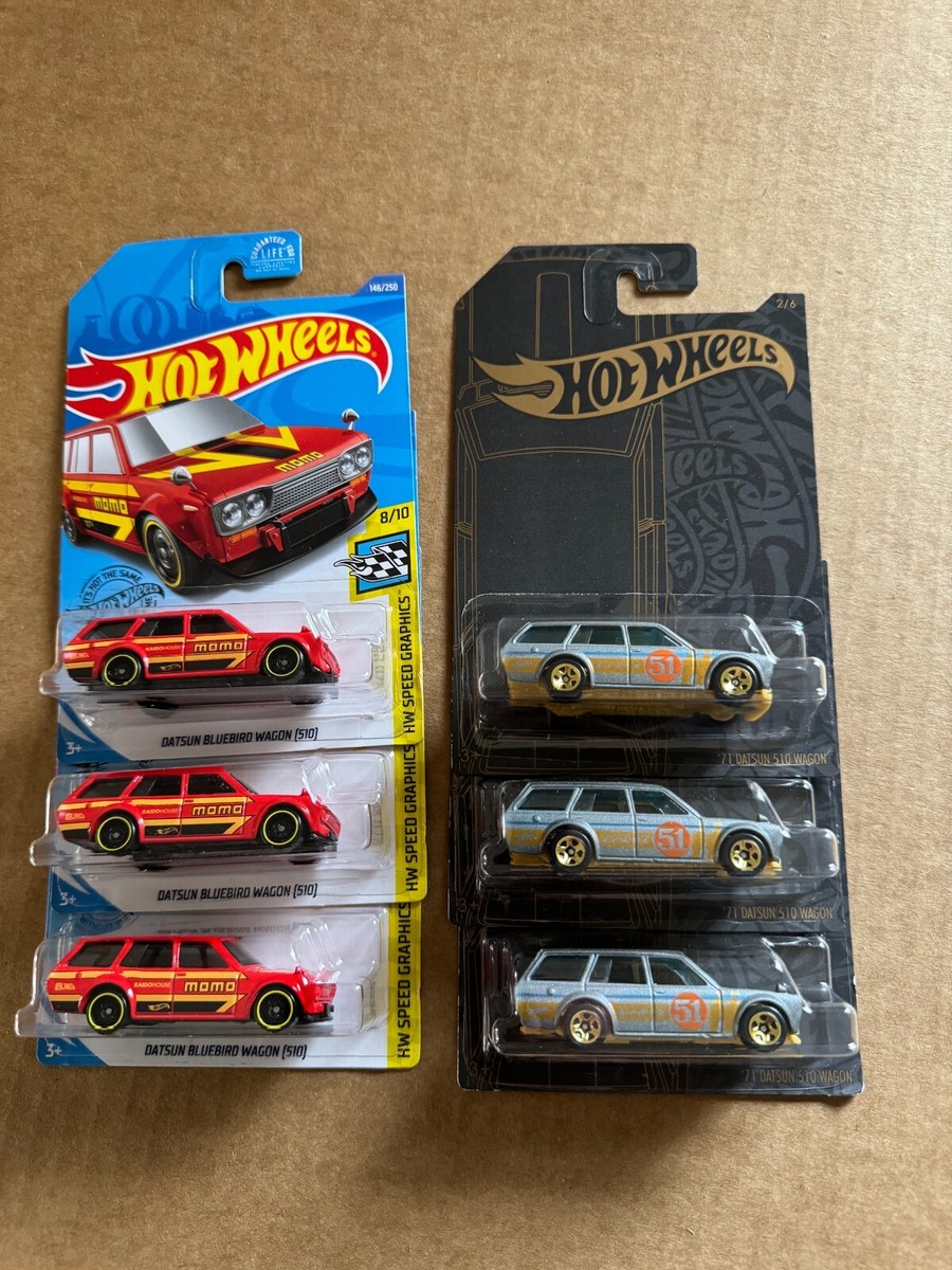 Hot Wheels Lot 6x Datsun Bluebird Wagon 510 Speed Graphics/ 51st