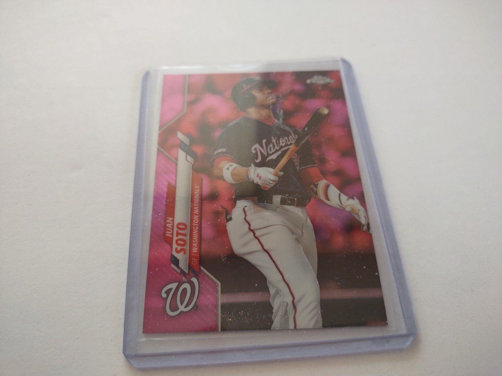 2020 Topps Chrome Juan Soto Pink Parallel Refractor #12 Washington Nationals