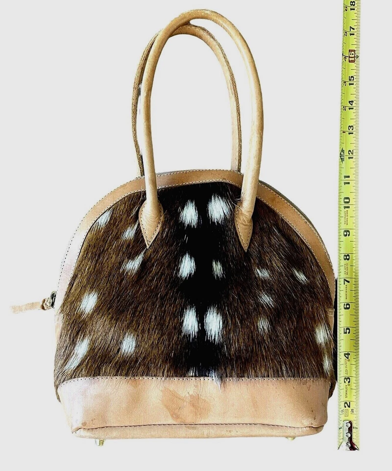 Bolsa de mão South Texas couro bovino monograma marrom bronzeado fecho com zíper - Imagem 4 de 4