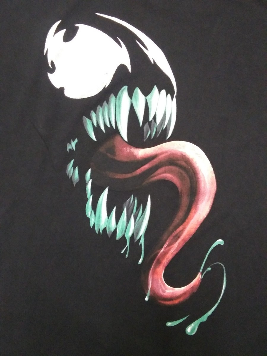 Vintage Y2K Marvel Mad Engine Venom Big Face 2XL T-Shirt | eBay