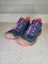Merrell Chameleon Mid MK159719 Waterproof Hiking Boots Girls 7M Navy Coral