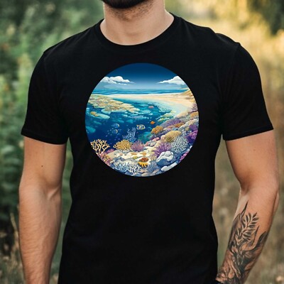 Herren T-Shirt Great Barrier Reef  Motiv Baumwolle Größe XS bis 5XL
