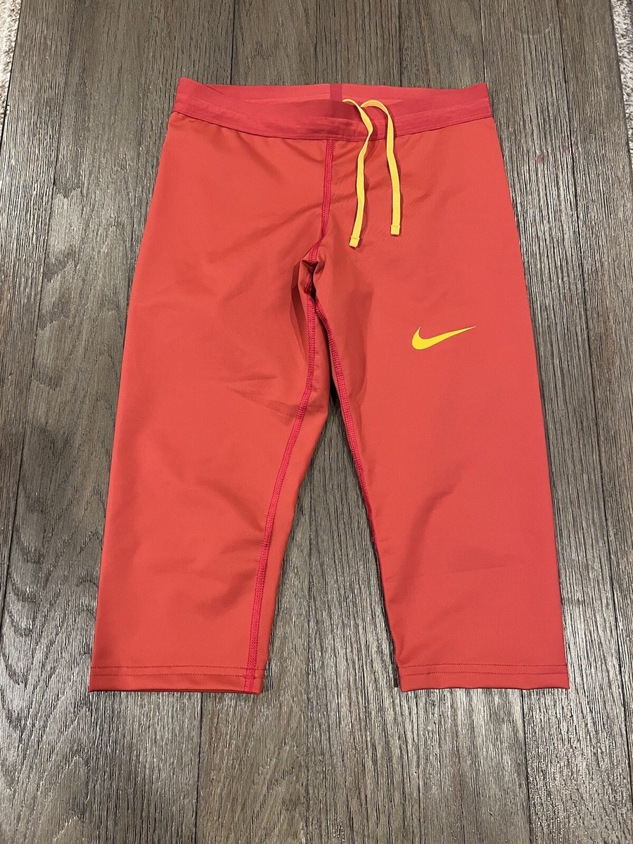 Mens Nike Pro Elite 3/4 Usc Trojans Speed Tights Compression Pants Small Red