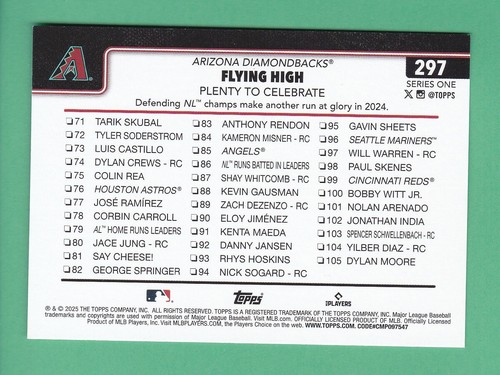 2025 Topps Series 1 #297 LOURDES GURRIEL JR. DAULTON VARSHO & CORBIN CARROLL CL - Picture 2 of 2
