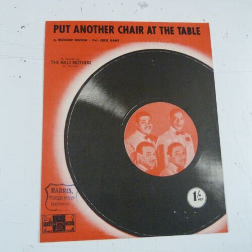 song sheet PUT ANOTHER CHAIR ON THE TABLE The Mills Brothers 1946 - Afbeelding 1 van 1