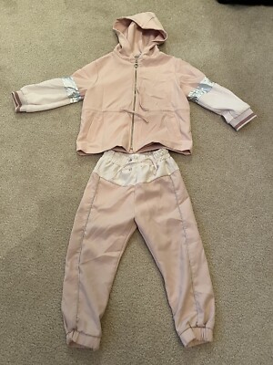 Zara Children s Full Zip Hooded Jacket (4-5) And Pants(3-4) Rose/Peach Color
