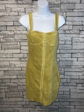 Reclaimed Vintage inspired hook & eye rib dress in green size uk 10