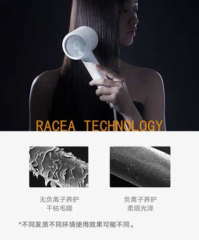 Secador de pelo de secado rápido RACEA Xiaomi 50M iones negativos cuidado del cabello 18000rpm 1600W - Imagen 19 de 26