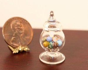 Dollhouse Miniature Glass Jar of 10 Hand Blown Marbles 760999559186 | eBay