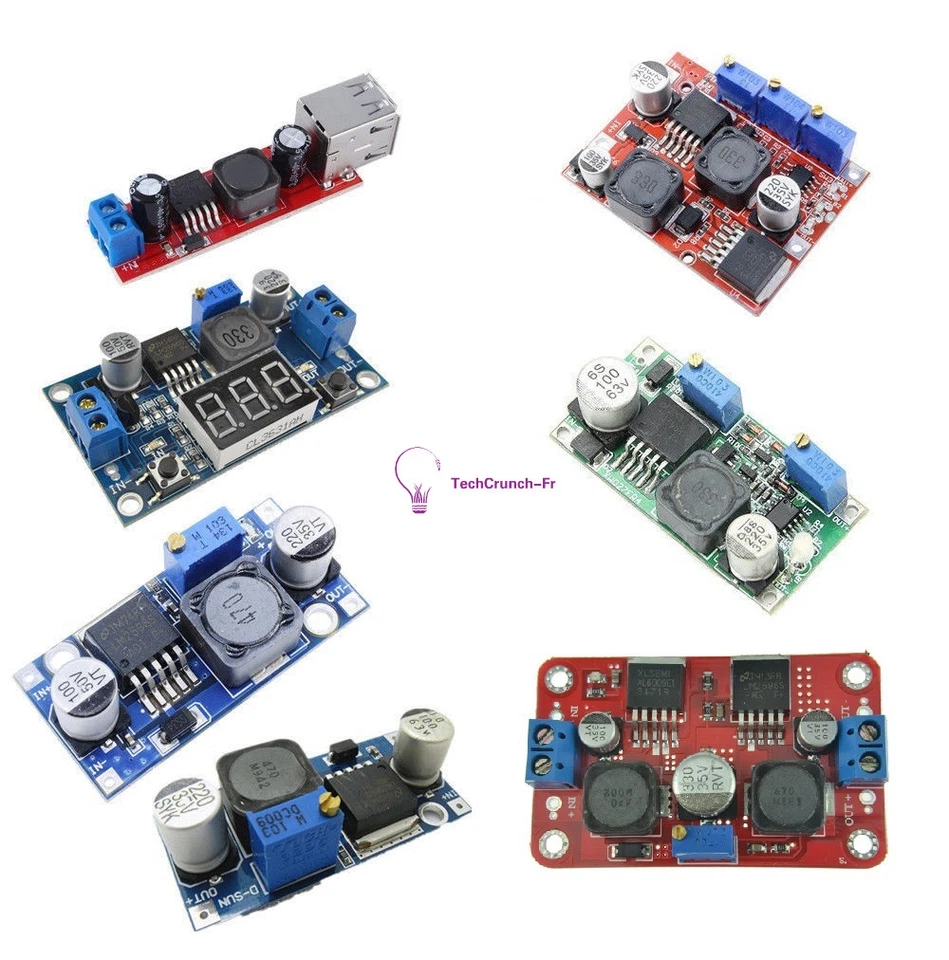 XL6009 LM2596 LM2596HV LM2596HVS Buck Step Up/ Down Power Converter Voltmeter FR