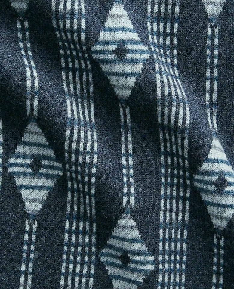 Ralph Lauren RRL Azul Cuadros Lana Cachemira Camisa de Trabajo Suéter Nuevo $845 Foto 3 de 3