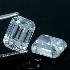 Paire d'émeraude diamant Bx01 Natural Certified DE Color VVS excellente coupe...
