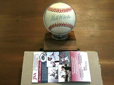 MEL HARDER CLEVELAND INDIANS ALLSTAR SIGNED AUTO VINTAGE OAL BASEBALL JSA & BASE