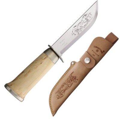 Marttiini Lapp 245 Fixed Knife 5'' Stainless Steel Blade Curly Birch Handle 010C