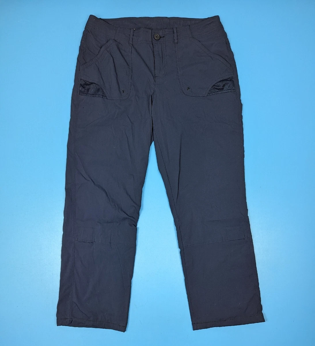 Columbia PFG Women's Fishing Hiking Outdoor Pants Navy Blue HEMMED