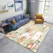 The World of Beatrix Potter Large Vintage Illustration Area Rugs Multi Color 
