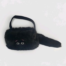 Pottery Barn Kids Black Cat Plush Halloween Treat Bag Tote Basket 2008