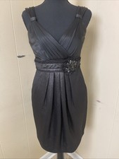 BCBG MAX AZRIA Sleeveless Black Metallic Bling NYE Cocktail Dress LBD SZ 4