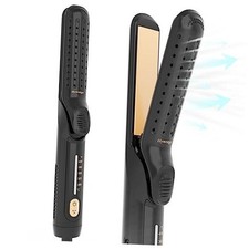 Flat Iron Hair Straightener and Curler 2 in1  360  Airflow Styler Black