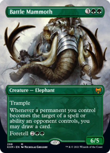 Battle Mammoth 1x FOIL KHM MTG Kaldheim Mythic MINT green Battle Mammoth 1x FOIL KHM MTG Kaldheim Mythic MINT green