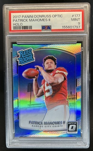 2017 Panini Donruss Optic Patrick Mahomes II Holo RC Rated Rookie #177 PSA 9