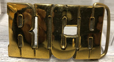 "RICH" Vintage NOS New Old Stock Solid Brass Name Belt Buckle Chunky Letters