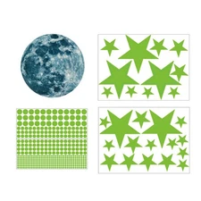 437Pcs Luminous Glowing Moon/Star/Dot Sticker For Room Wall/Party Decoration