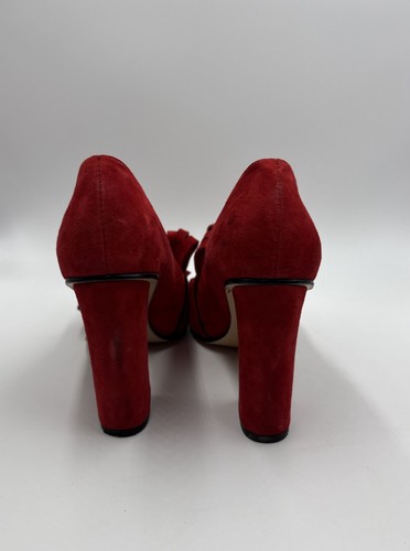 GUCCI SUEDE MARMONT PUMP WOMENS SIZE 37 RED - Picture 7 of 11