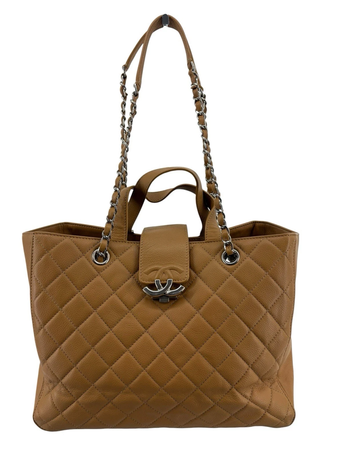 Chanel — Chanel CC Box Shopping Tote in Dark Tan Caviar
