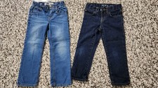 Old Navy Children's Place Boys Straight Jeans Lot of 2 Blue Dark Blue Denim
